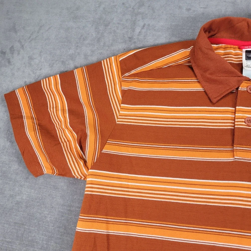 The North Face Retro‎ Striped Polo Shirt Short Sleeve Casual Mens Large
